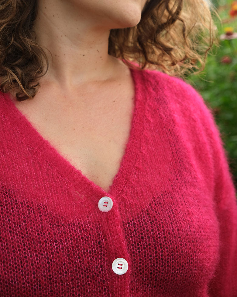 Cardigan Cosmos - Framboise