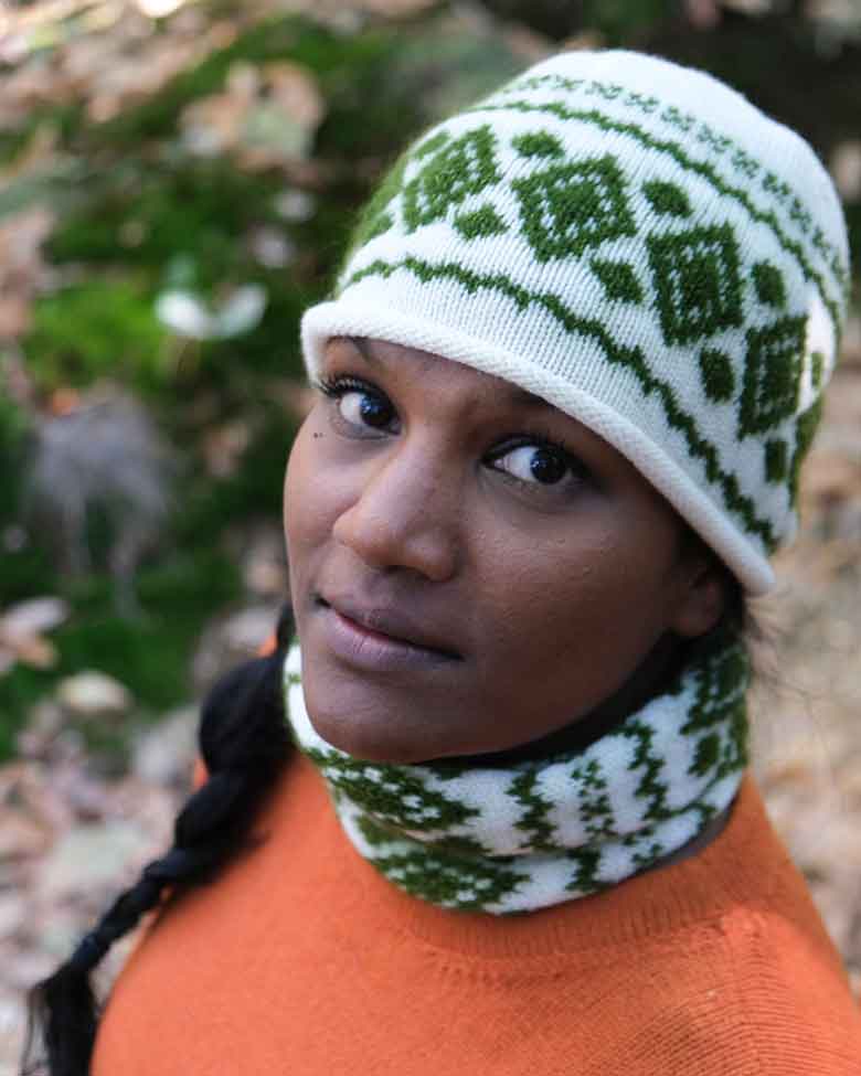 LÉO - Bonnet jacquard en laine mérinos et mohair