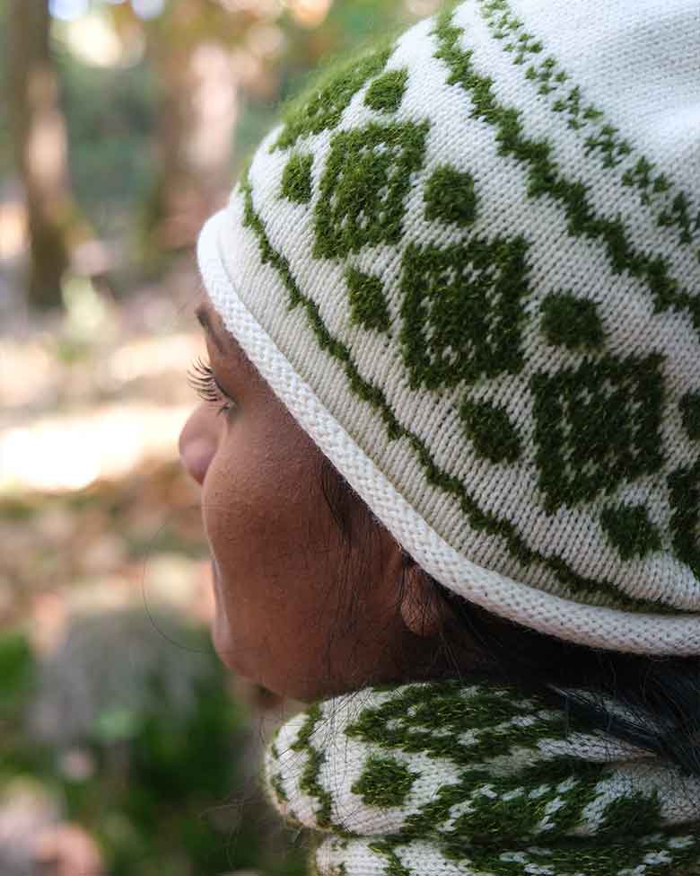 LÉO - Tour de cou jacquard en laine mérinos et mohair