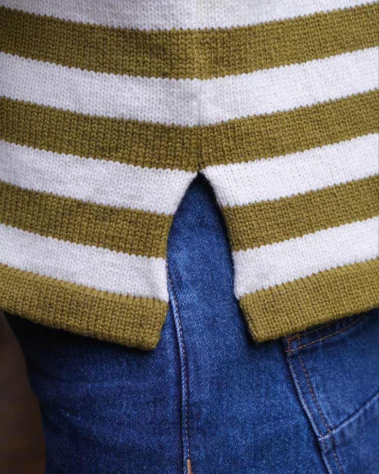 AMBEL - Pull en laine mérinos, rayé