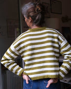 AMBEL - Pull en laine mérinos, rayé