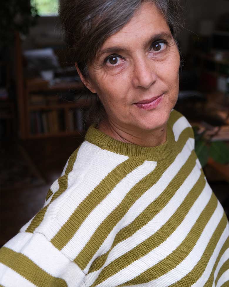 AMBEL - Pull en laine mérinos, rayé