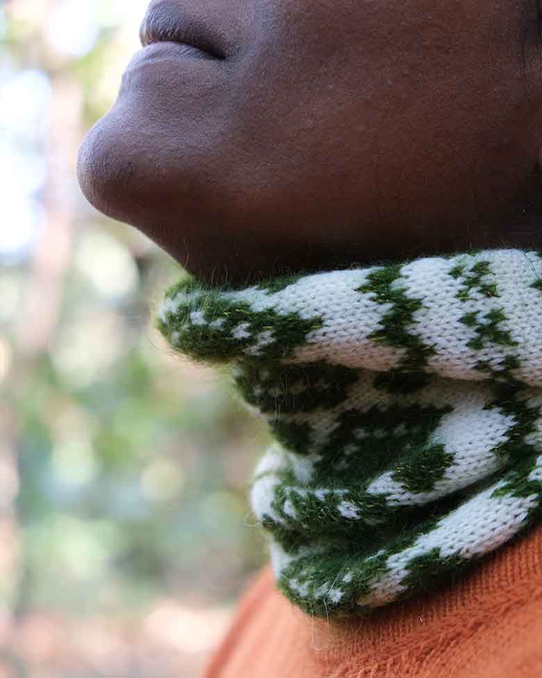 LÉO - Tour de cou jacquard en laine mérinos et mohair